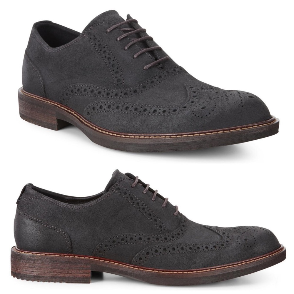 ✖️SOLD✖️•ECCO• NWOB Kenton Oxford Tie Dress Shoe in Black Oiled Suede - Picture 13 of 13